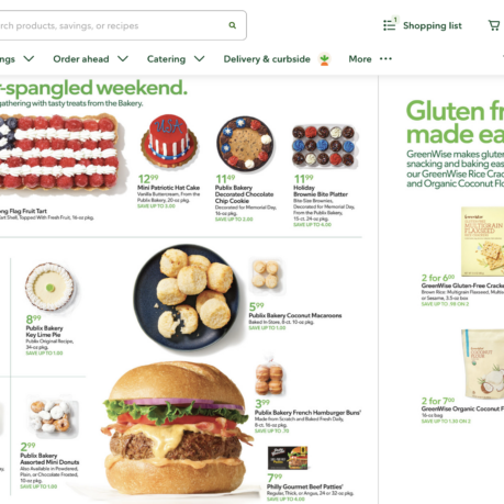 a screenshot of a food website